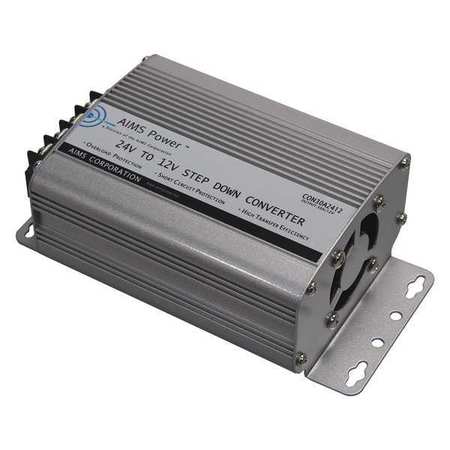 Aims Power DC to DC Converter, 24V DC to 12V DC, 0 Hz, Aluminum CON30A2412