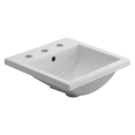 AMERICAN STANDARD Above Counter Sink, 8" Center Holes, White 0642008.020