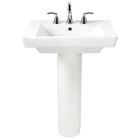 AMERICAN STANDARD Pedestal Sink, Leg, 8" Center Hole, White 0641800.020
