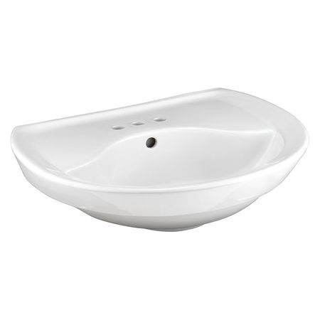 AMERICAN STANDARD Pedestal Sink Basin, 4" Center Hole, White 0268004.020