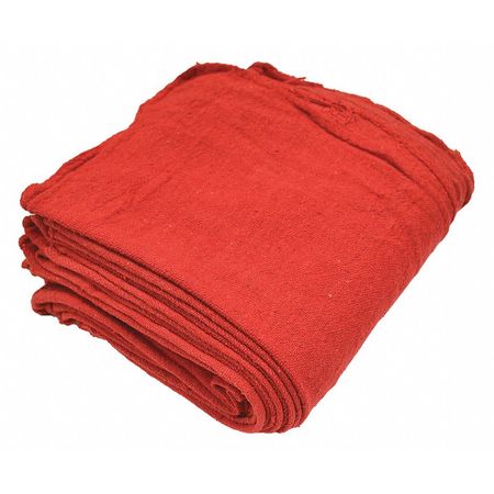 Zoro Shop Towel Rags 12" x 14", Red, 25PK G1428768