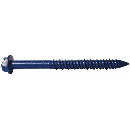 Mkt Fastening Conset Concrete Screw, 1/4" Dia., Hex, 4 in L, Steel 100 PK H4400