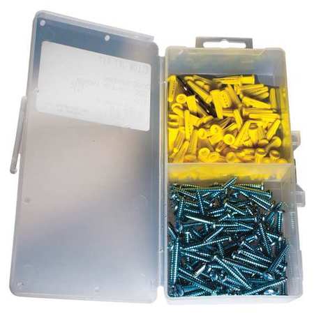 Mkt Fastening Plastic Screw Anchor Kit, 1" L, Nylon 8460100