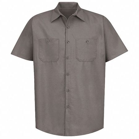 Red Kap Mens Ss Gray Poplin Work Shirt, XL SP24GY SS XL