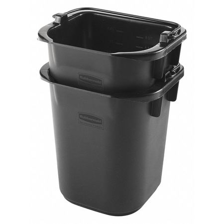 RUBBERMAID COMMERCIAL Pail, Heavy Duty, 5 qt., Black 1857378