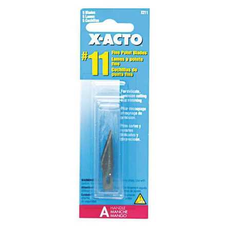 X-Acto Replacement Blades, #11, Carbon, PK5 X211