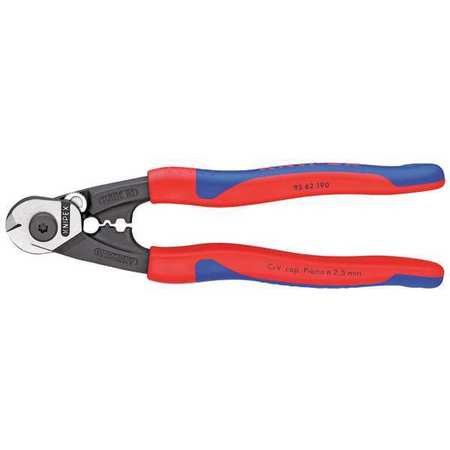 KNIPEX 6mm Wire Rope Cutters, Comfort Grip 95 62 190 SBA