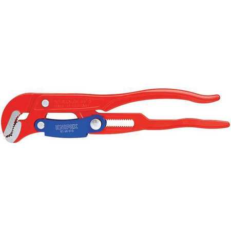 KNIPEX 330mm L 1-5/8" Cap. Pipe Wrench, S Shape, Fast Adjust 83 60 010