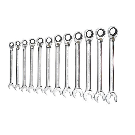 GEARWRENCH 12 Piece 72-Tooth 12 Point Reversible Ratcheting Combination Metric Wrench Set 9620N