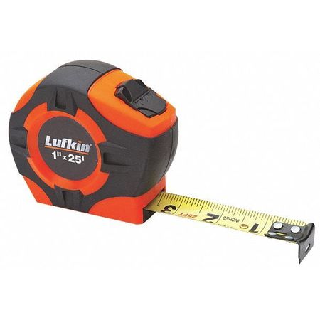 Crescent Lufkin 1" x 25" P1000 Series Yellow Clad A5 Blade Power Return Tape Measure PHV1425N