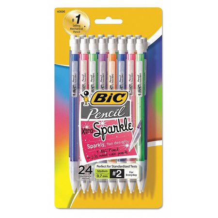 BIC Mechanical Pencil, 0.7mm, Asst Barrel, PK24 MPLP241