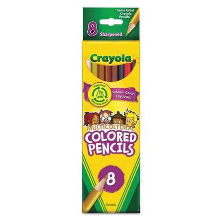 Crayola Color Pencil, Multicultural, Assorted, PK8 684208