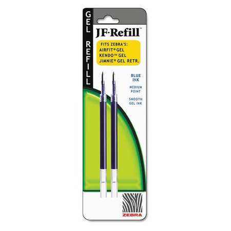 Zebra Pen Refill for JF Pen, Medium, Blue, PK2 87022