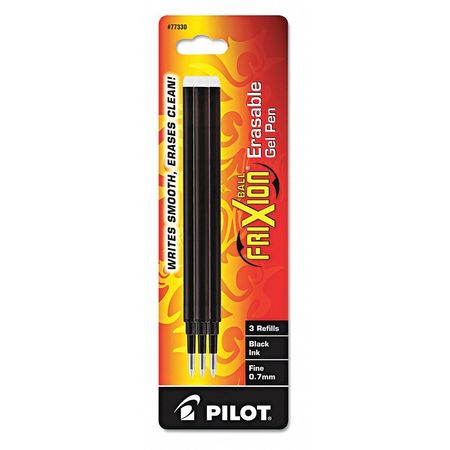 PILOT Refill, Erasable Gel Ink Pen, Black, PK3 77330