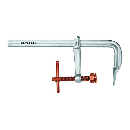 PALMGREN 10" HD L-Clamp, 0-10", Copper Spindle, Copper Handle and 4-3/4 Throat Depth 9629410