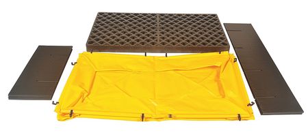 Ultratech Drum Spill Containment Pallet, 66 gal Spill Capacity, 2 Drum, 1200 lbs., Polyethylene 1345