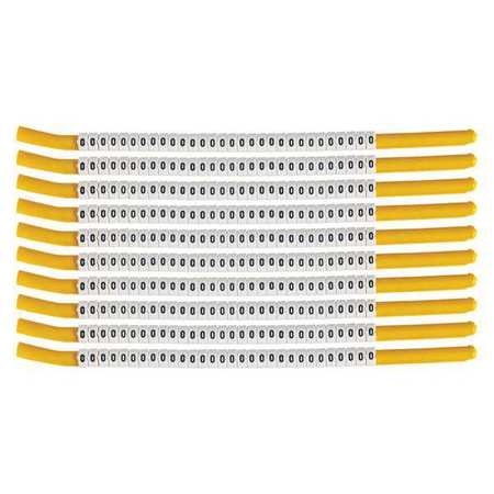 BRADY Clip Sleeve Wire Mrkrs, 0, Blk/Wht, PK10, SCN18-0 SCN18-0