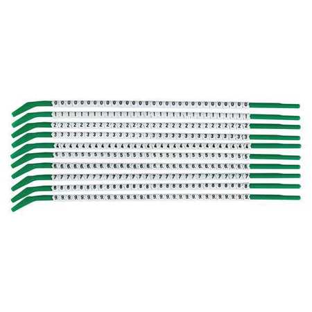 BRADY Clip Sleeve Wire Mrkrs, 0-9, Blk/Wht, PK10, SCNC-09 SCNC-09