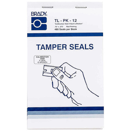 BRADY Tamper Seals, 0.75x0.375", Red/White TL-PK-12