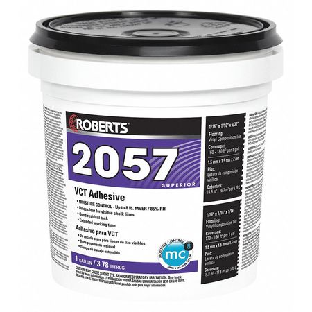 Roberts Tile Adhesive, 2057 Series, Creamy Tan, 1 gal, Pail 2057-1
