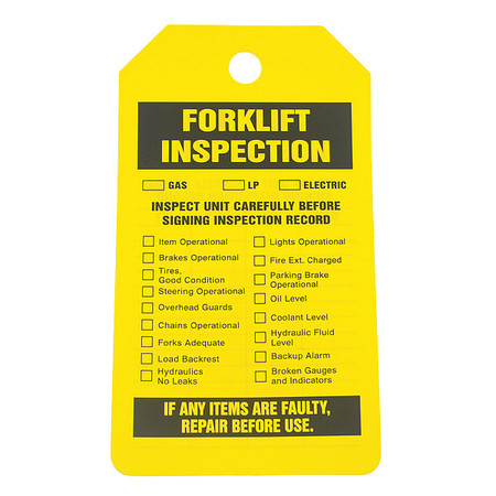 ZORO SELECT Inspection Tag, 5-3/4 x 3-1/4, PK25 43Z289