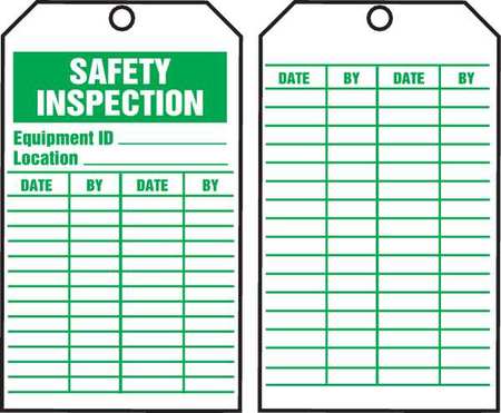 ACCUFORM Tags By-The-Roll, Safety Inspect, 6-1/4x3 in, Cardstock, 100/RL TAR716