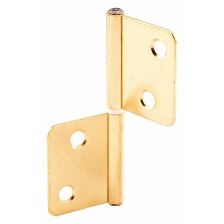PRIMELINE TOOLS Bi-Fold Door Hinges, Non-Mortise Style, Brass Plated (1 Pair) N 7025