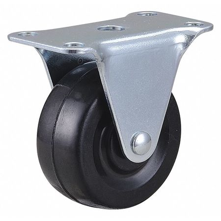 Zoro Select Plate Caster, 2" Wheel Dia., 75 lb., Black 435X88