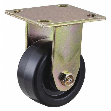 Zoro Select Plate Caster, 4" Wheel Dia., 800 lb., Black 435X70