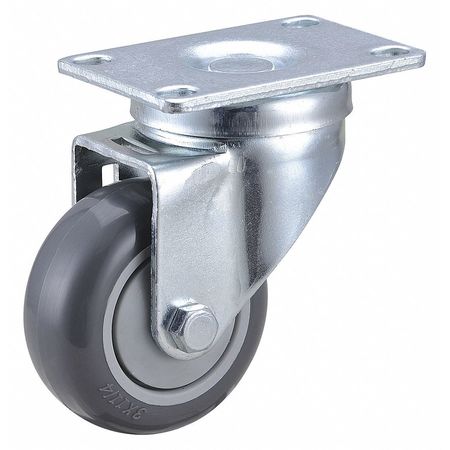 ZORO SELECT Plate Caster, 3" Wheel Dia., 95 Shore A 435X77