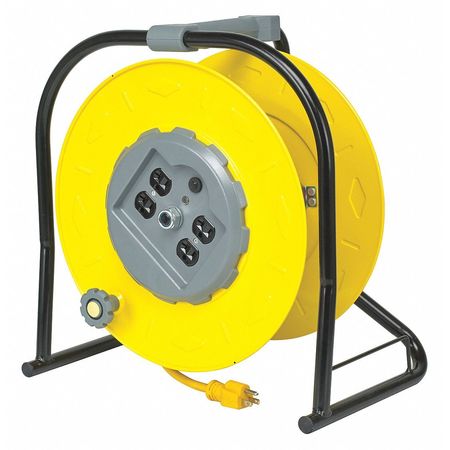 Lumapro 1 ft. 12/3 Extension Cord Reel 15 Amps 4 Outlets 125VAC