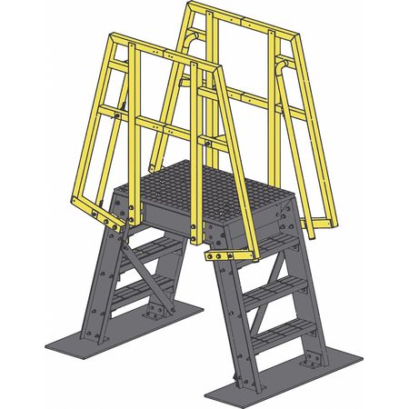 FIBERGRATE Crossover Bridge, 47-1/2" Platform Heigh 875250