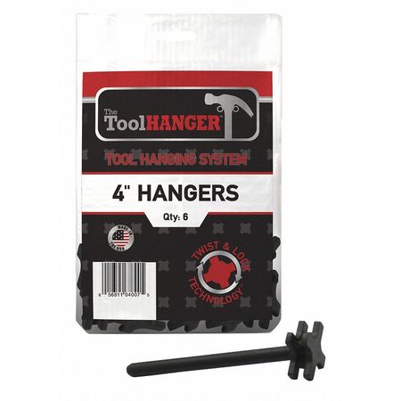 TOOLHANGER Tool Hanger, Black, 5 lb. Capacity, PK6 4006