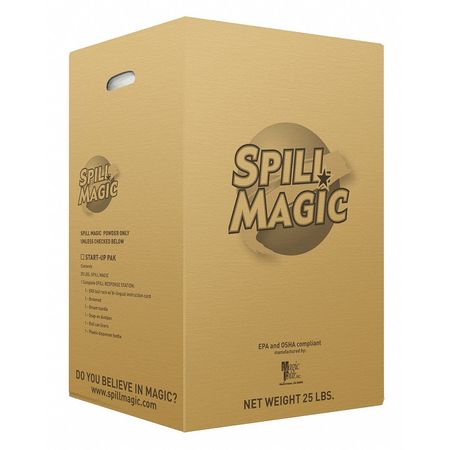 SPILL MAGIC Loose Absorbent, 8 gal, Chemicals, Fuel, Oil, Paint, White SM103