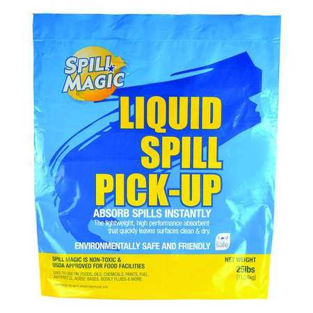 SPILL MAGIC Loose Absorbent, 8 gal, Chemicals, Fuel, Oil, Paint, White 97125