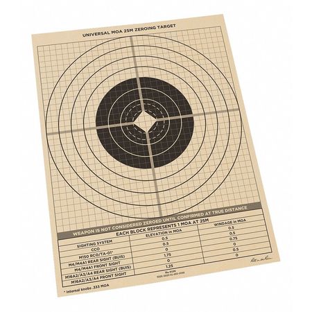 RITE IN THE RAIN Shooting Range 25m Target, Paper, PK100 9126
