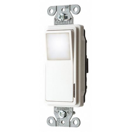 HUBBELL Wall Switch, Rocker Style, White, 1/2 HP DS120NLWH
