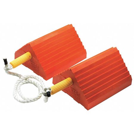 CHECKERS Wheel Chock, 18" D, 5" H, 16" W, Orange, PR1 UC1400-4.5-P