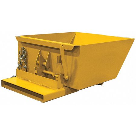 Zoro Select Self-Dumping Hopper, 6.8 cu. ft. Cap. 2555LPYellow