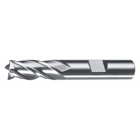 CLEVELAND 4-Flute HSS Center Cutting Square Single End Mill Cleveland HG-4MC Bright 6mmx3/8x5/8x2-7/16 C75094