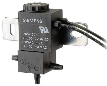Siemens Solenoid Air Valve, 3-Way, 120VAC, 1-20 psi 265-1028