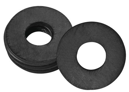 ZORO SELECT Grease Fitting Washer, 1/4 In., Black, PK25 44C504