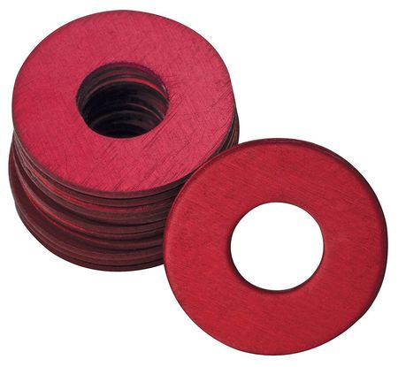 ZORO SELECT Grease Fitting Washer, 1/8 In., Red, PK25 44C516