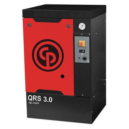 CHICAGO PNEUMATIC Rotary Screw Air Comp, 3 HP, Base Mount, dBA @ 3 Feet: 61 QRS 3 BM-3