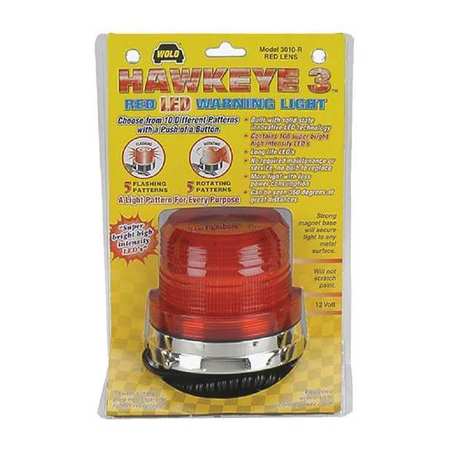 WOLO Red Lens Warning Lights, 12V, Hawkeye 3010-R