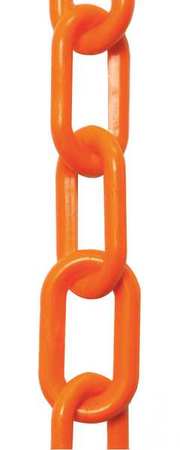 Zoro Select 2" (#8, 51 mm.) x 50 ft. Safety Orange Plastic Chain 50012-50