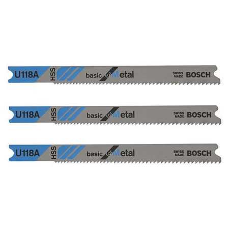 BOSCH 2-3/4In 24TPI HSS U-Shank Blade, PK3 U118A3