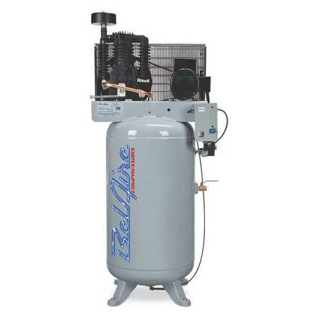 BELAIRE Air Compressor, Vrtical, 5HP, 80gal, 3-Phase, Tank Size: 80 gal. 338VE