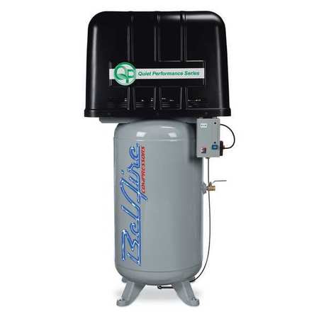 BELAIRE Quiet Air Compressor, 5 HP, 80 gal, 1-Phase QP318VE