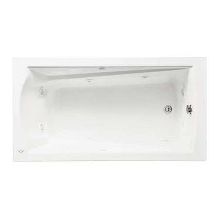 AMERICAN STANDARD Deep Soak Whirlpool Bathtub, Rh, White 2425VC-RHO.020